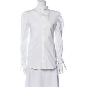 VERONICA BEARD White Long Sleeve Button-Up Top Size 0